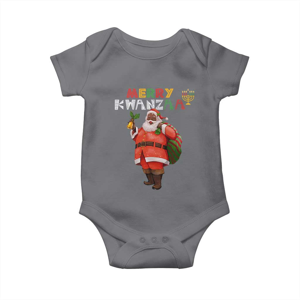 African American Xmas Merry Kwanzaa Santa Baby Onesie