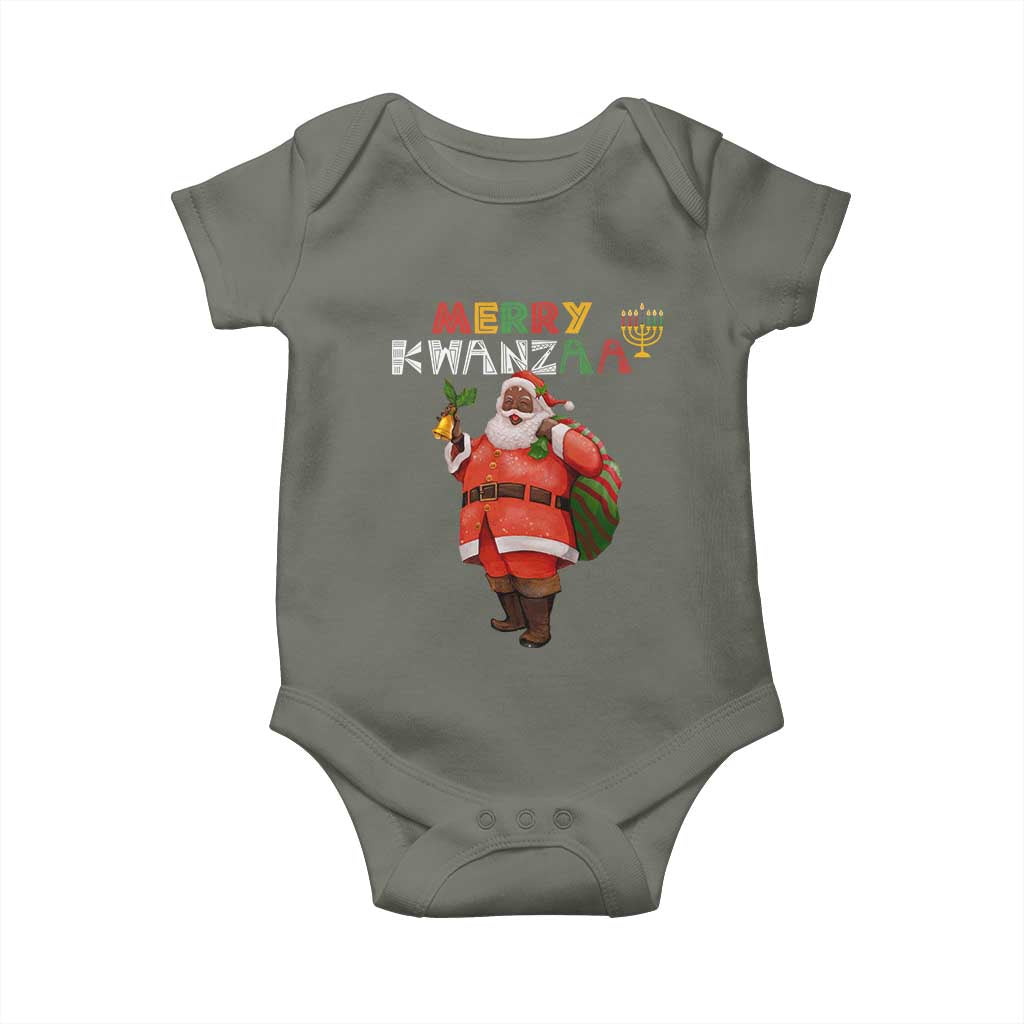 African American Xmas Merry Kwanzaa Santa Baby Onesie