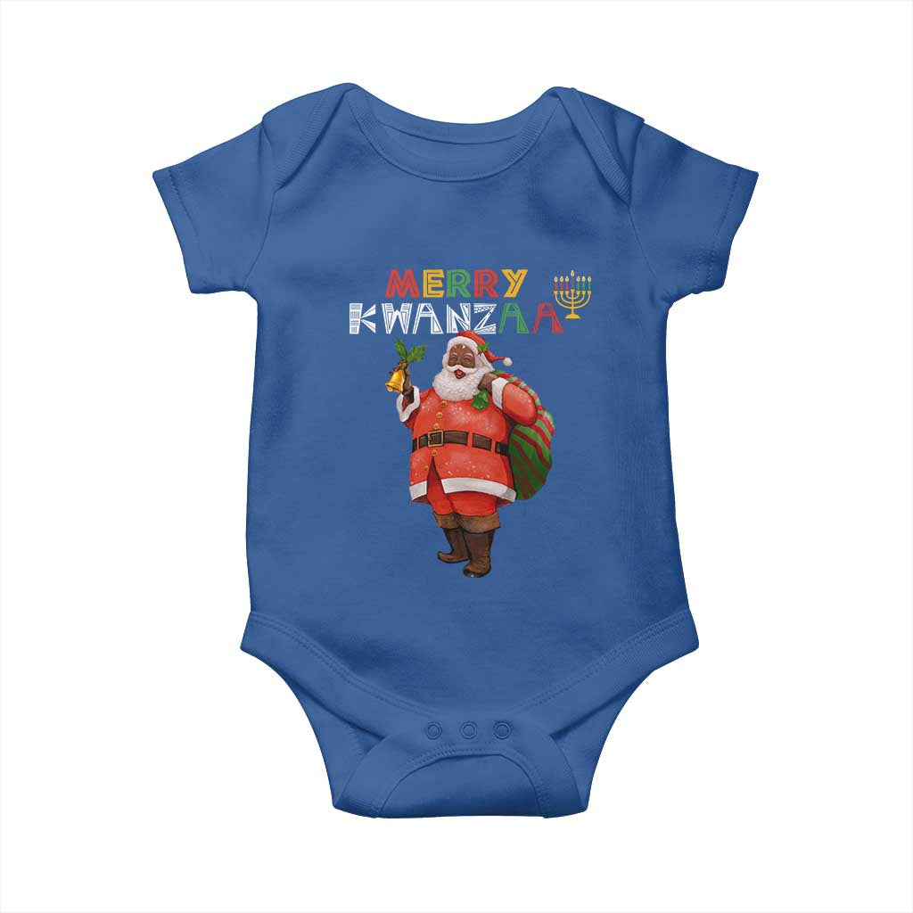 African American Xmas Merry Kwanzaa Santa Baby Onesie