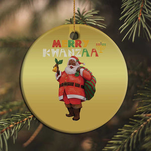 African American Xmas Merry Kwanzaa Santa Christmas Ornament
