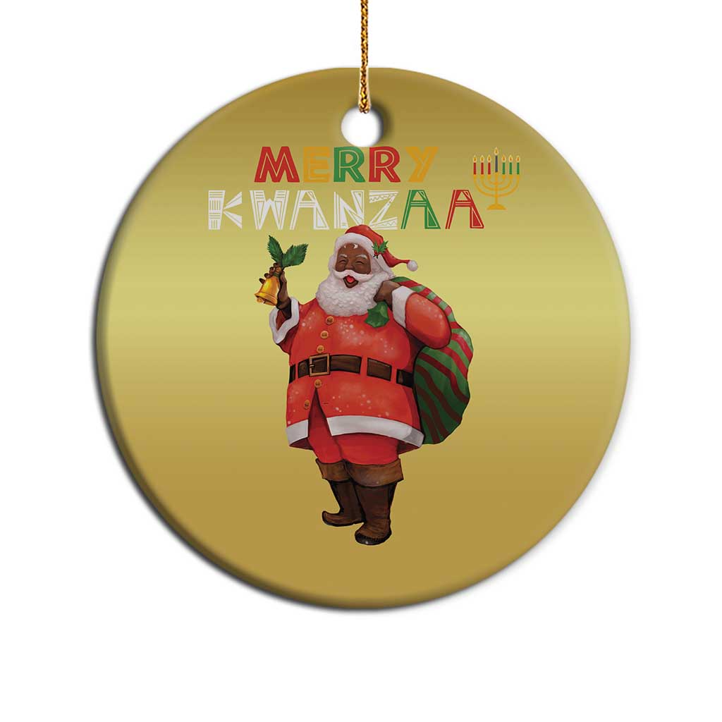 African American Xmas Merry Kwanzaa Santa Christmas Ornament