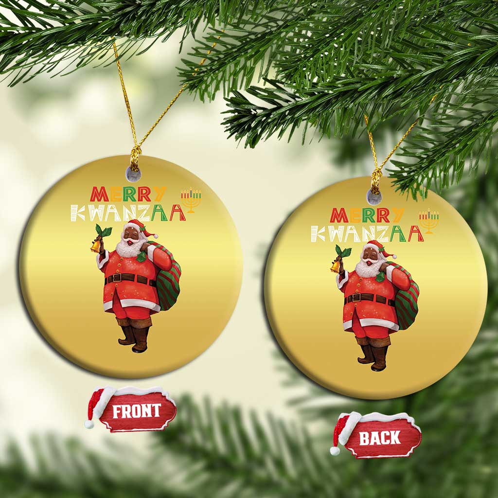 African American Xmas Merry Kwanzaa Santa Christmas Ornament