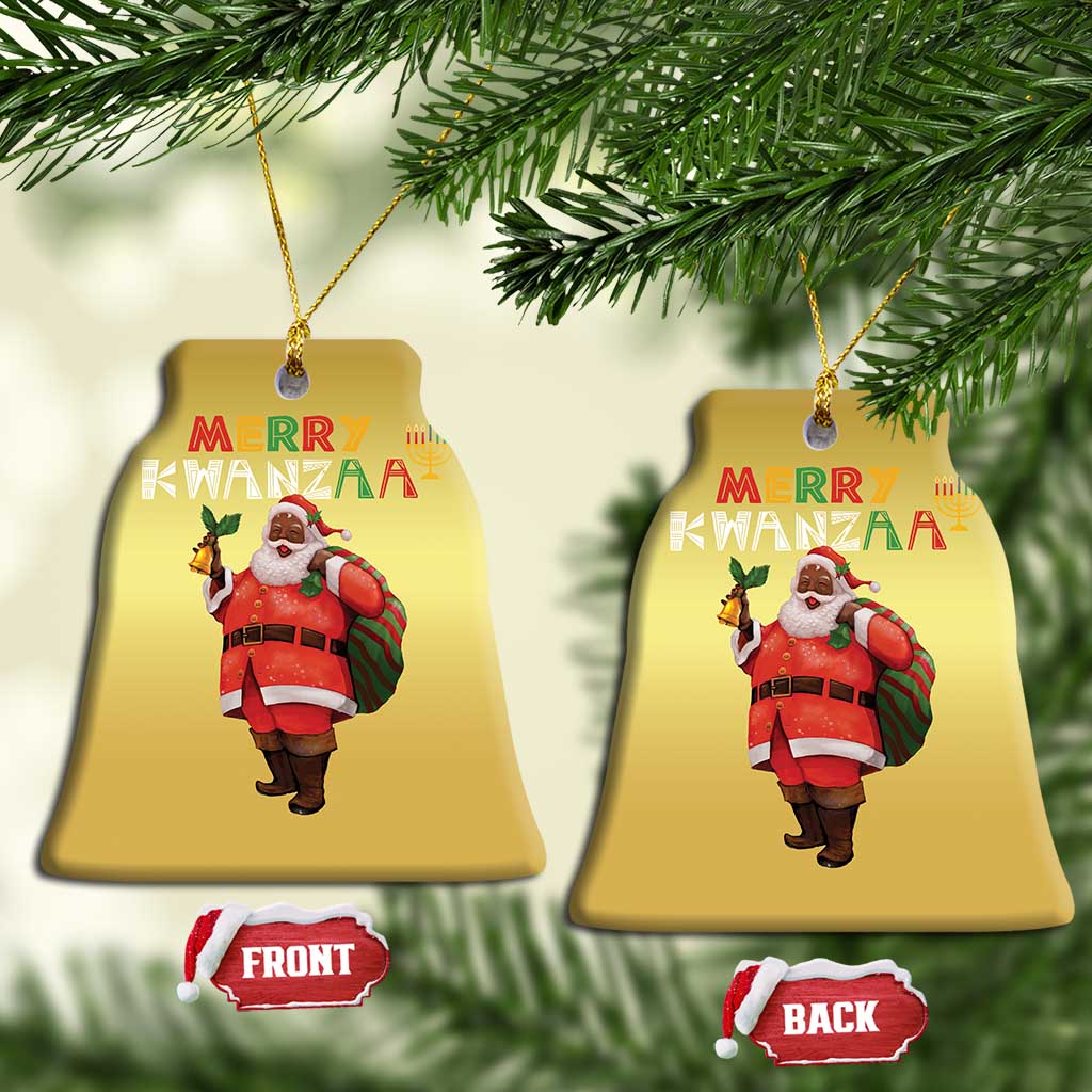 African American Xmas Merry Kwanzaa Santa Christmas Ornament