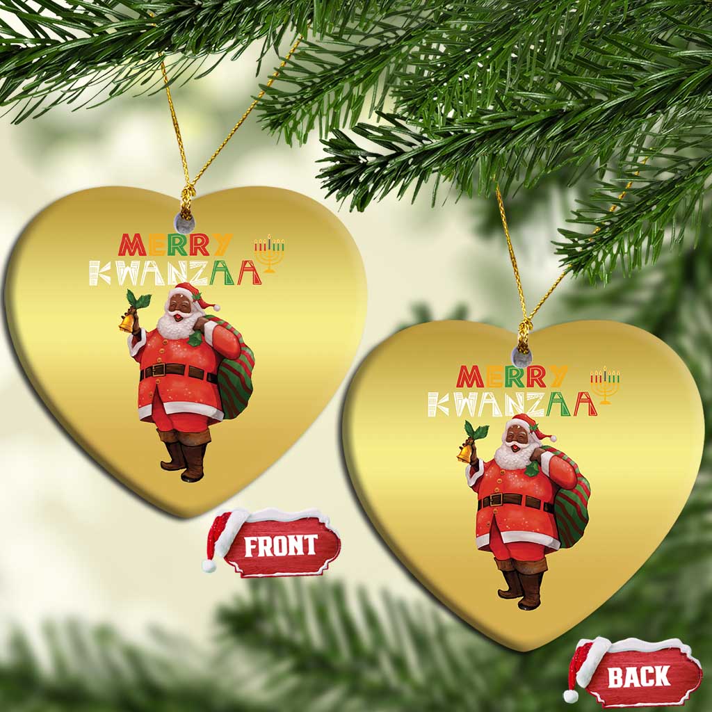 African American Xmas Merry Kwanzaa Santa Christmas Ornament