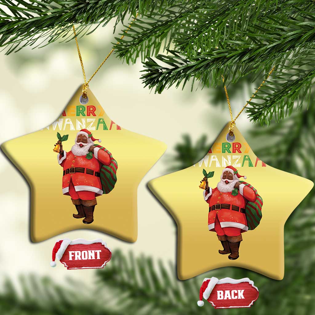 African American Xmas Merry Kwanzaa Santa Christmas Ornament