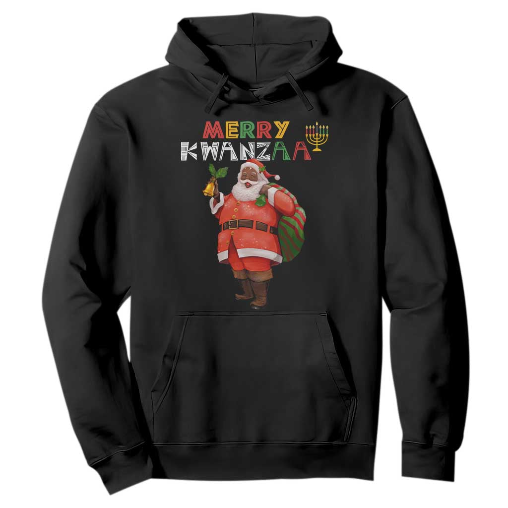 African American Xmas Merry Kwanzaa Santa Hoodie
