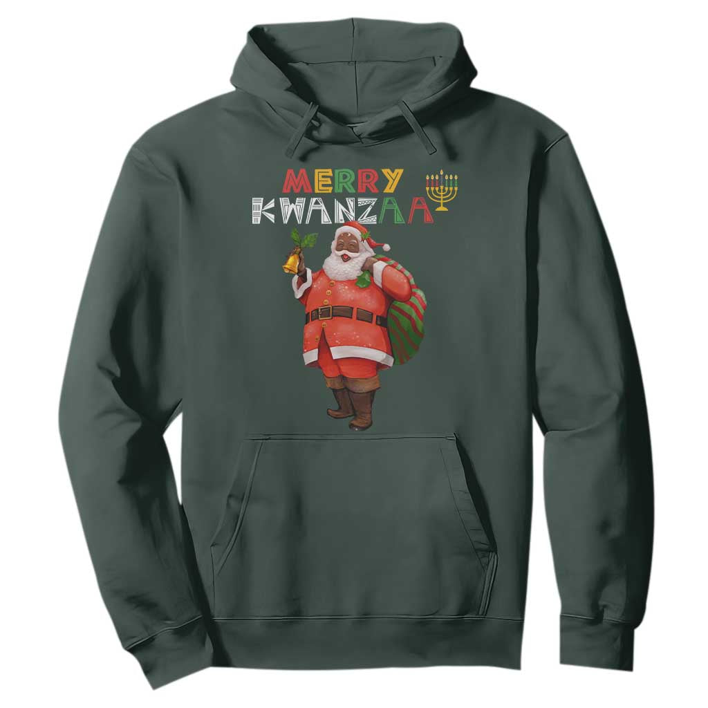 African American Xmas Merry Kwanzaa Santa Hoodie