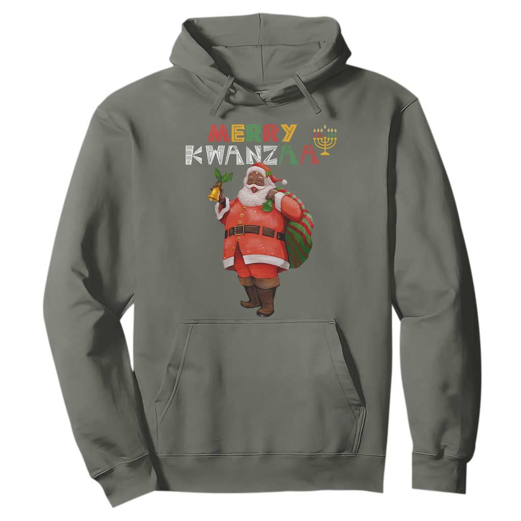African American Xmas Merry Kwanzaa Santa Hoodie