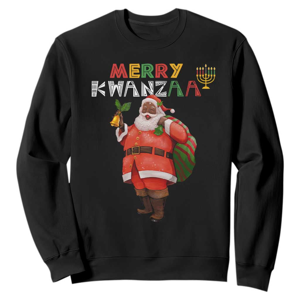 African American Xmas Merry Kwanzaa Santa Sweatshirt