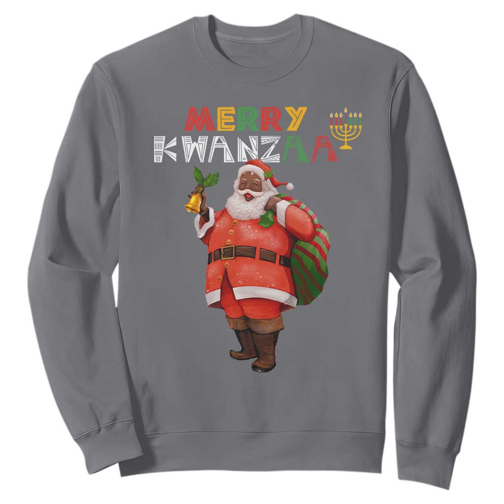 African American Xmas Merry Kwanzaa Santa Sweatshirt
