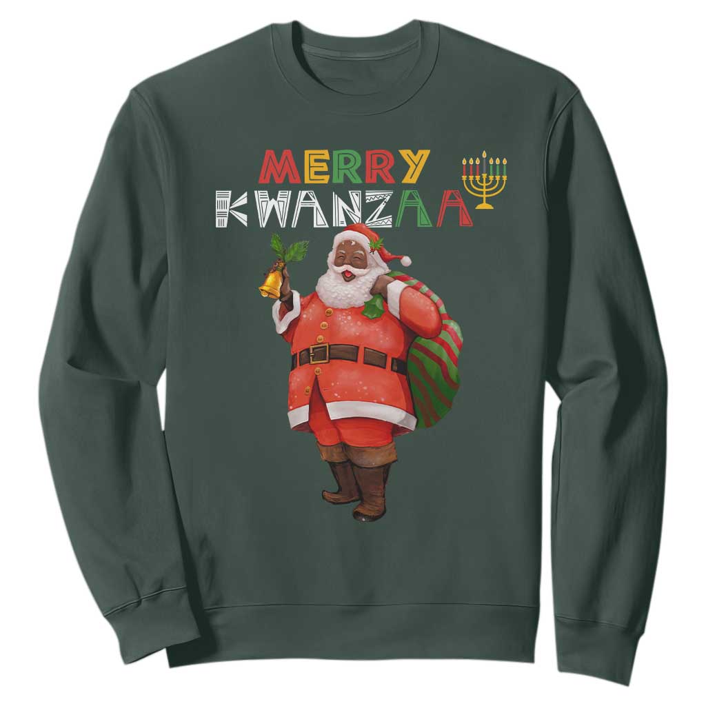 African American Xmas Merry Kwanzaa Santa Sweatshirt
