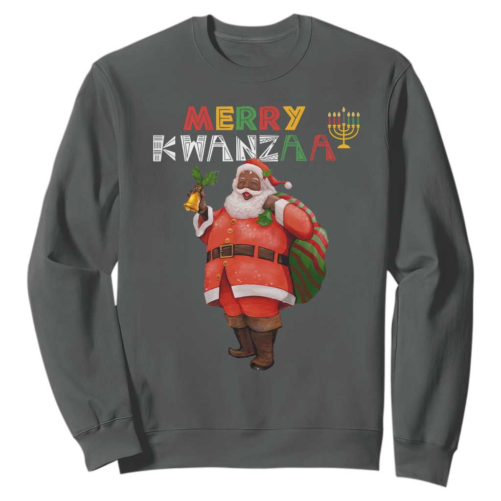 African American Xmas Merry Kwanzaa Santa Sweatshirt