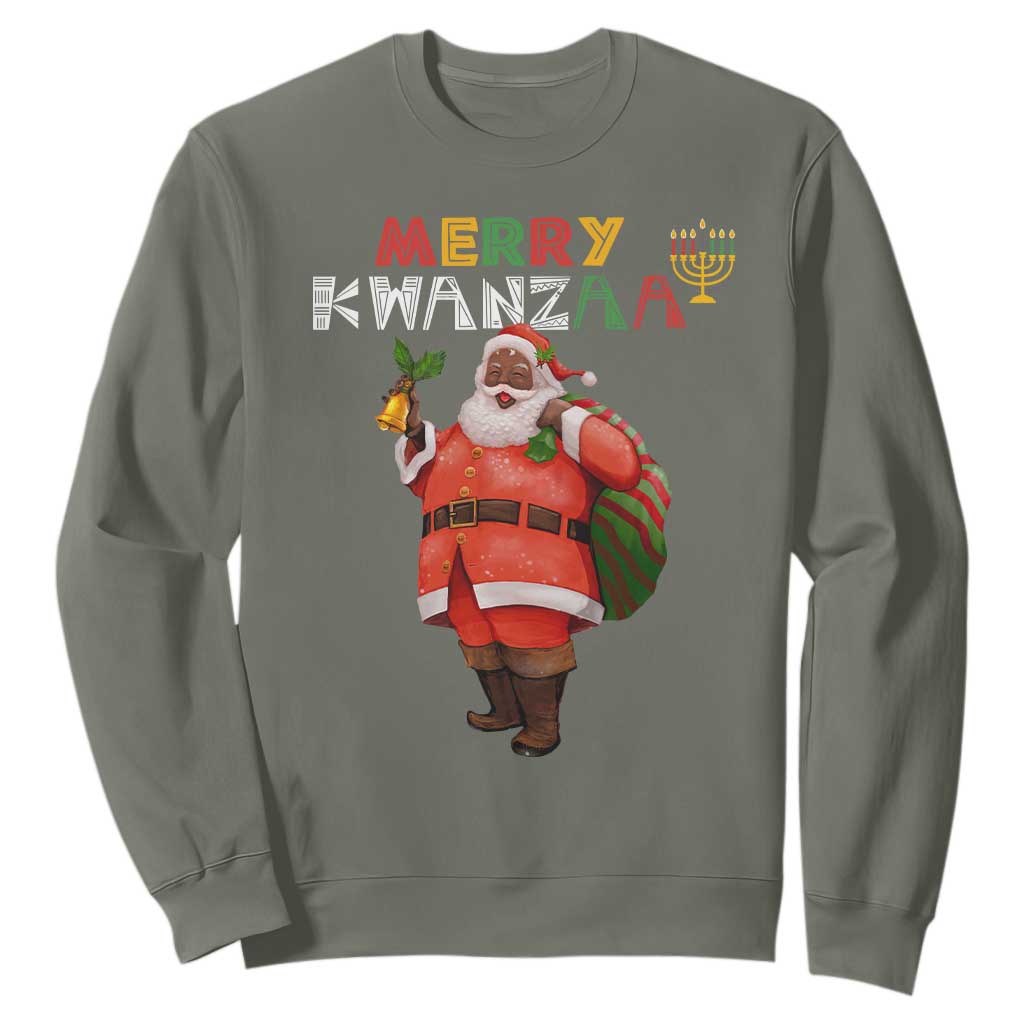 African American Xmas Merry Kwanzaa Santa Sweatshirt