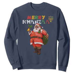 African American Xmas Merry Kwanzaa Santa Sweatshirt