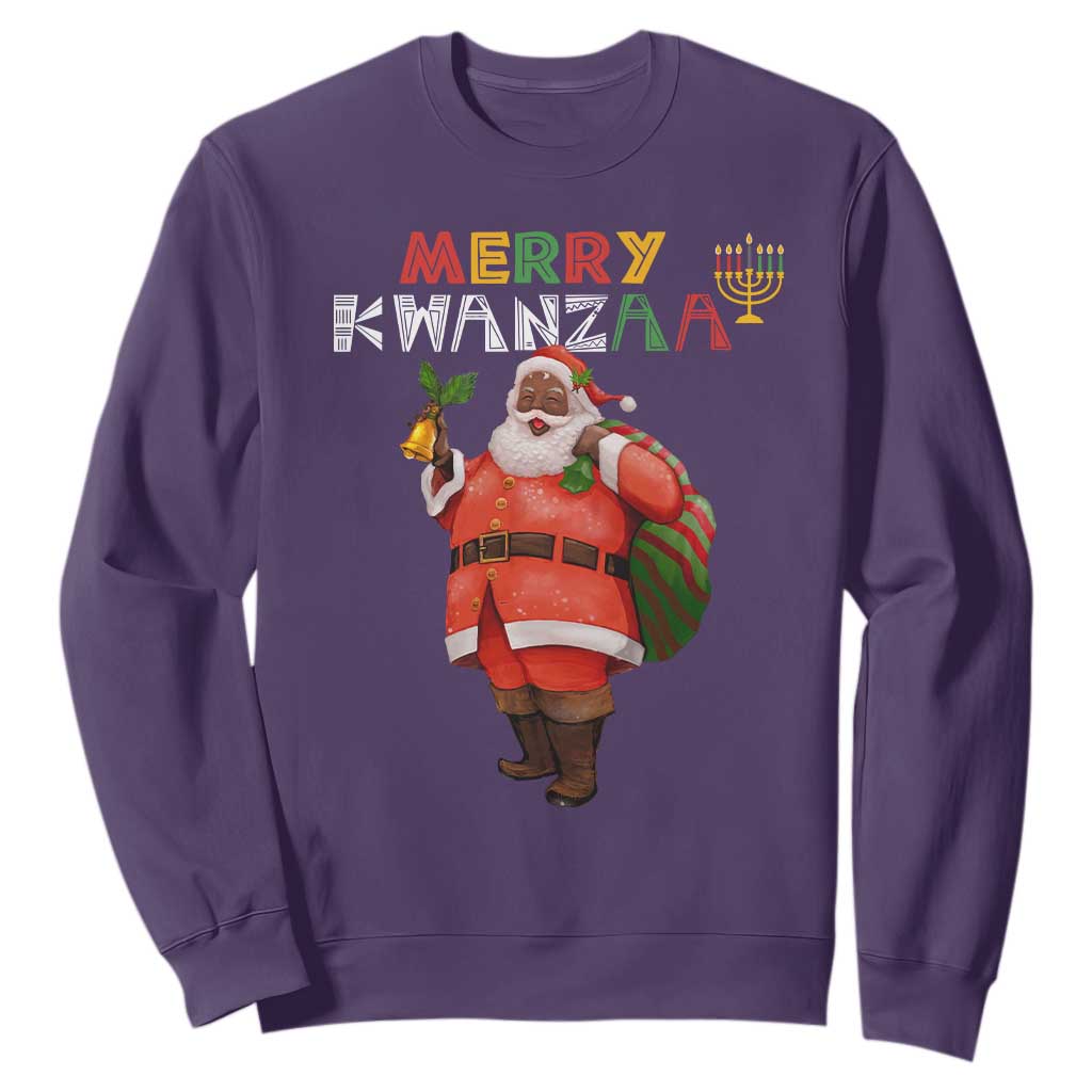 African American Xmas Merry Kwanzaa Santa Sweatshirt