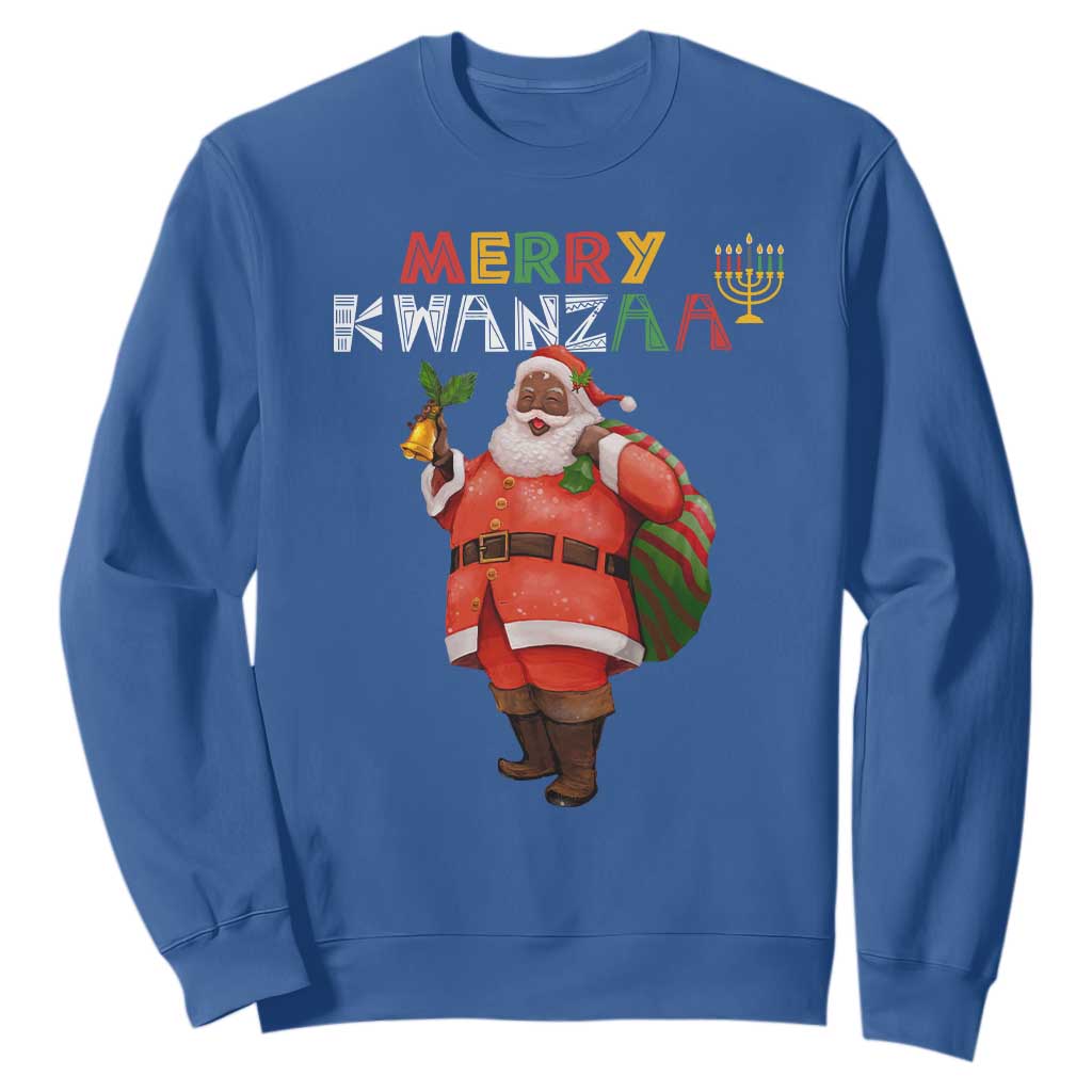 African American Xmas Merry Kwanzaa Santa Sweatshirt