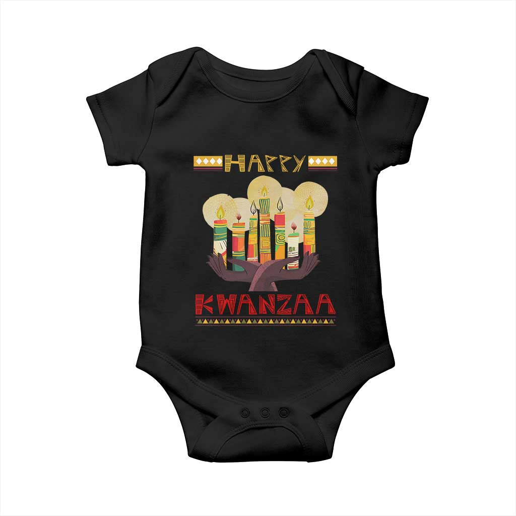 African American Xmas Happy Kwanzaa Baby Onesie