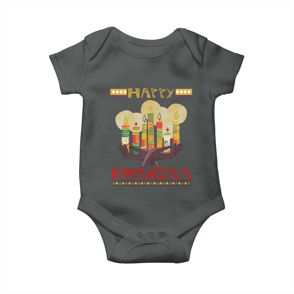 African American Xmas Happy Kwanzaa Baby Onesie