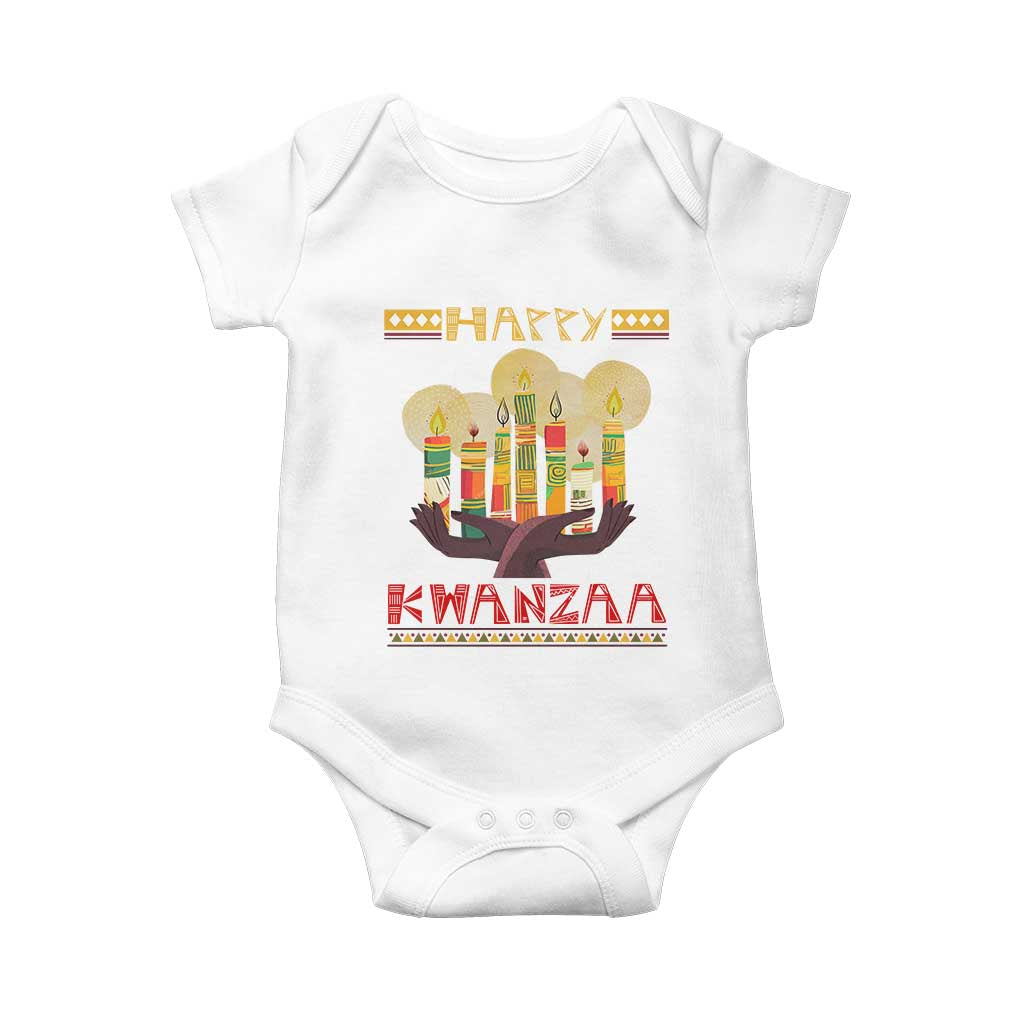 African American Xmas Happy Kwanzaa Baby Onesie