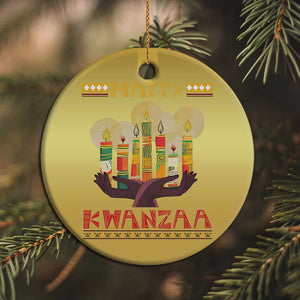 African American Xmas Happy Kwanzaa Christmas Ornament