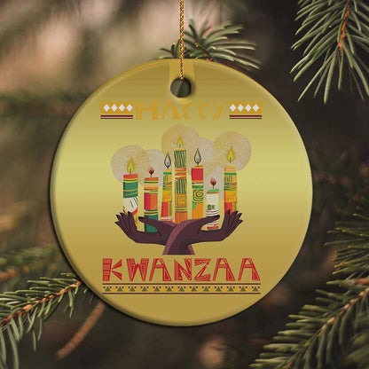 African American Xmas Happy Kwanzaa Christmas Ornament