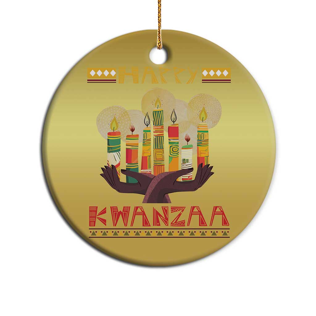 African American Xmas Happy Kwanzaa Christmas Ornament