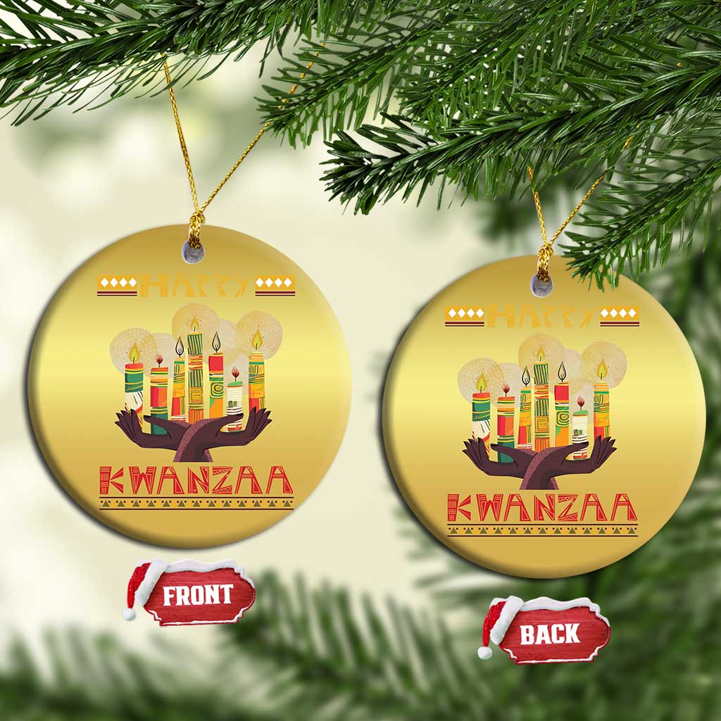 African American Xmas Happy Kwanzaa Christmas Ornament