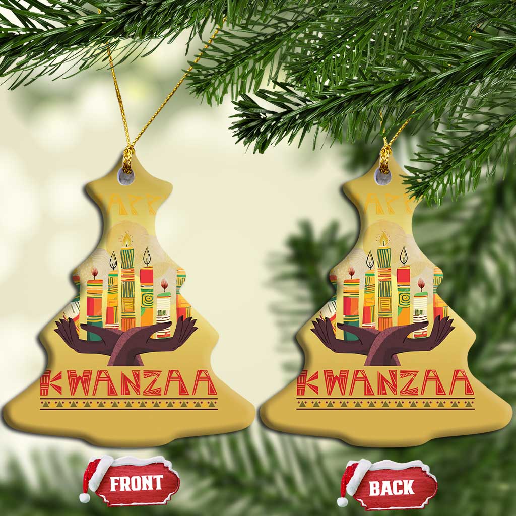 African American Xmas Happy Kwanzaa Christmas Ornament