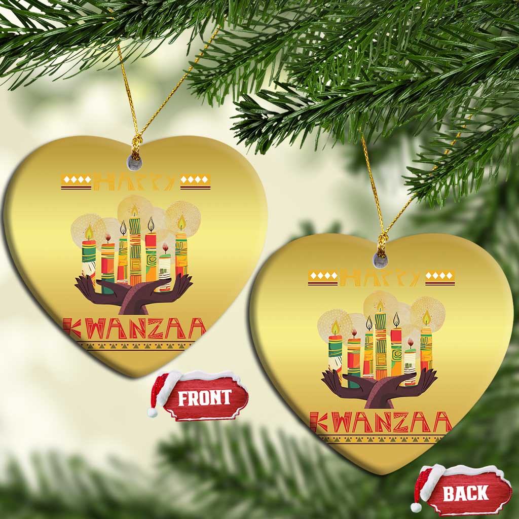 African American Xmas Happy Kwanzaa Christmas Ornament