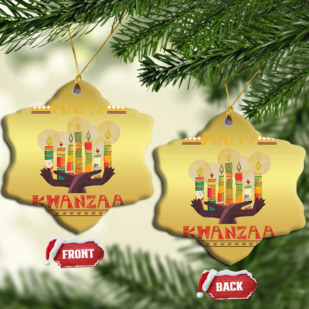 African American Xmas Happy Kwanzaa Christmas Ornament