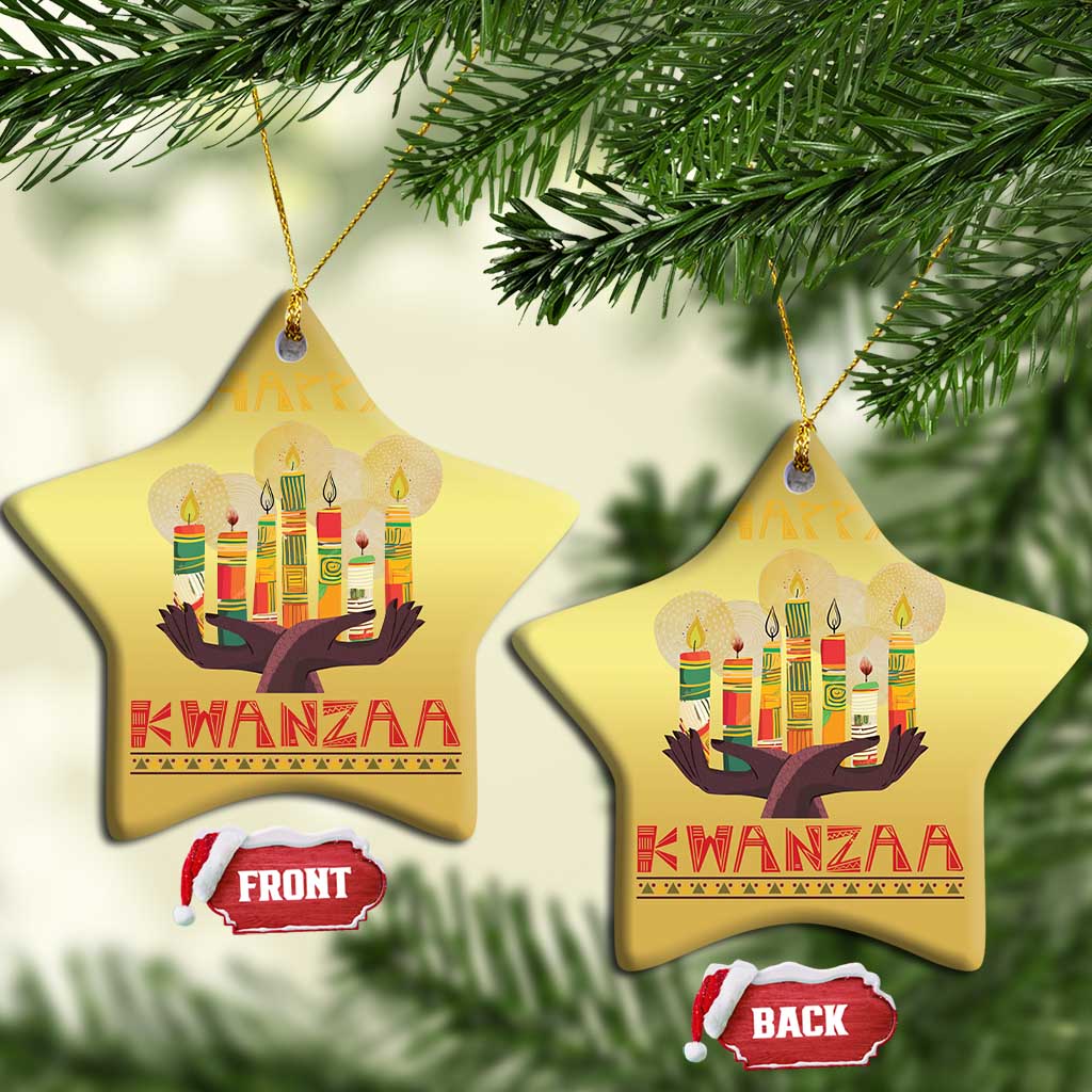 African American Xmas Happy Kwanzaa Christmas Ornament