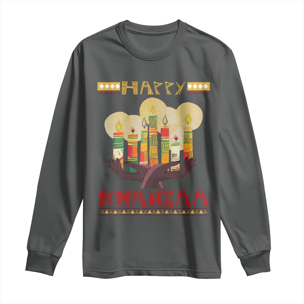 African American Xmas Happy Kwanzaa Long Sleeve Shirt
