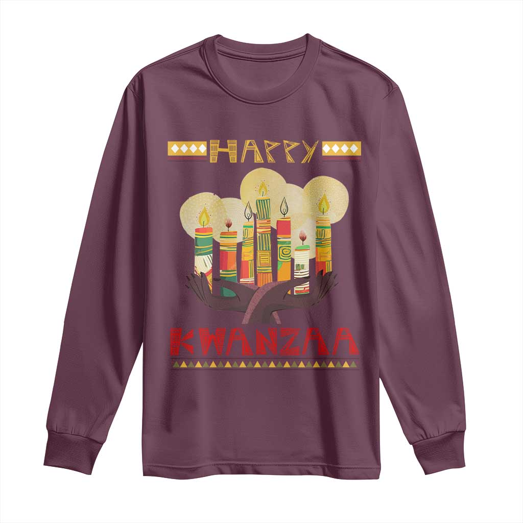 African American Xmas Happy Kwanzaa Long Sleeve Shirt