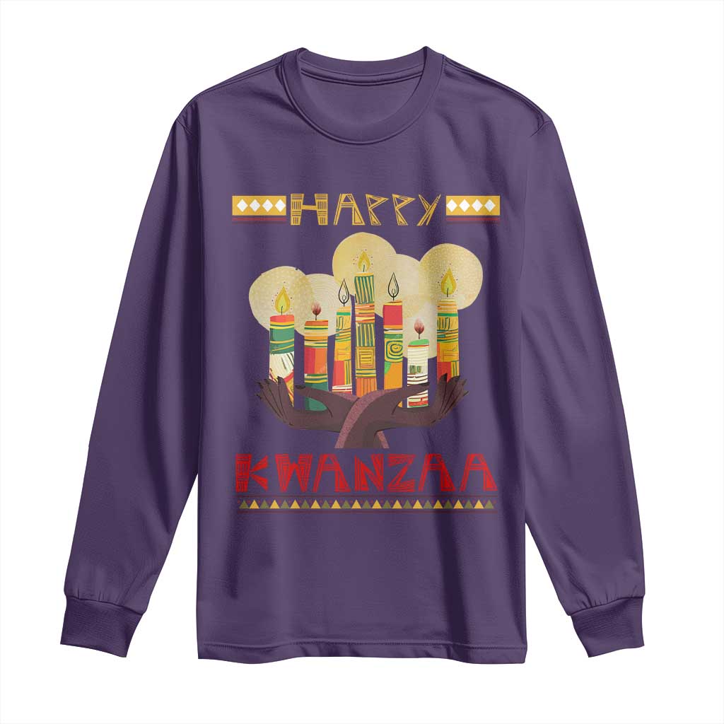 African American Xmas Happy Kwanzaa Long Sleeve Shirt
