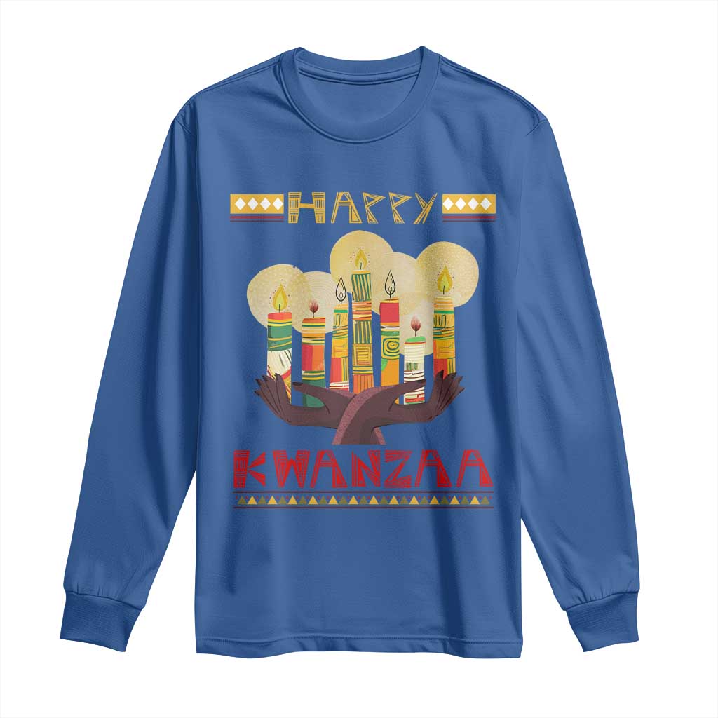 African American Xmas Happy Kwanzaa Long Sleeve Shirt