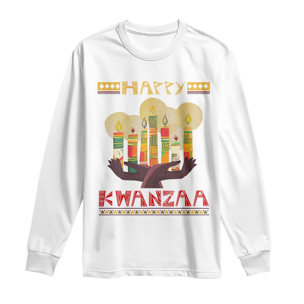 African American Xmas Happy Kwanzaa Long Sleeve Shirt