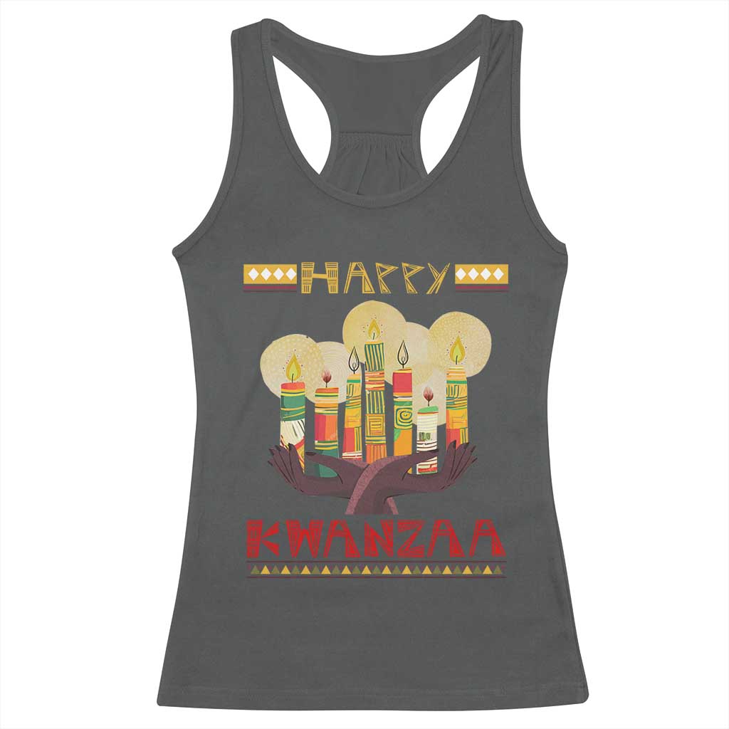 African American Xmas Happy Kwanzaa Racerback Tank Top