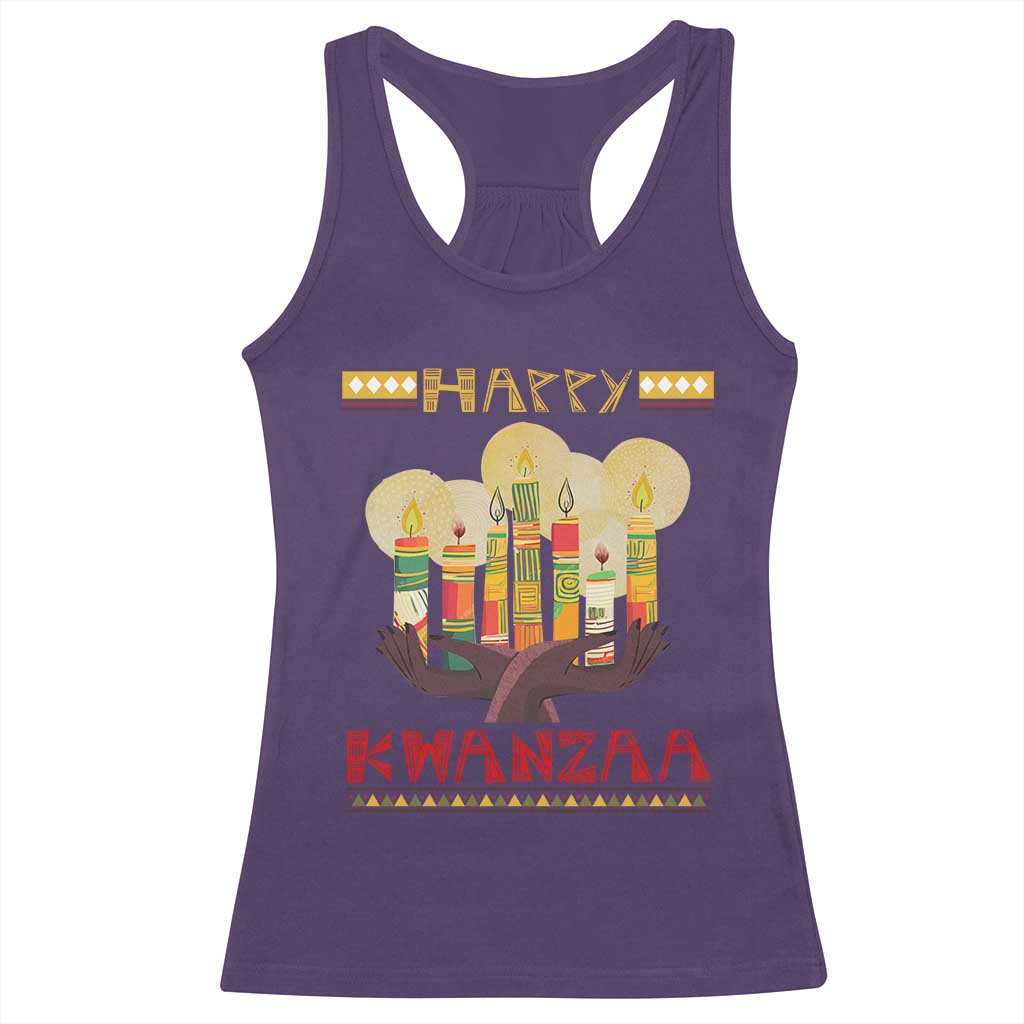 African American Xmas Happy Kwanzaa Racerback Tank Top