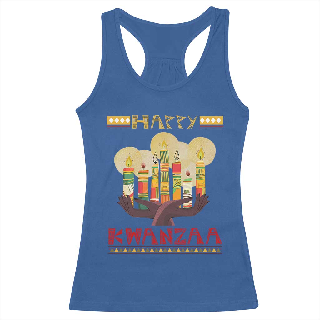 African American Xmas Happy Kwanzaa Racerback Tank Top