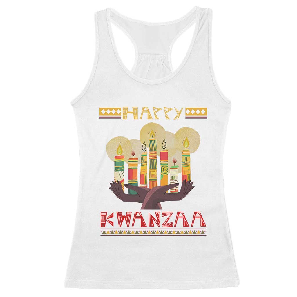 African American Xmas Happy Kwanzaa Racerback Tank Top