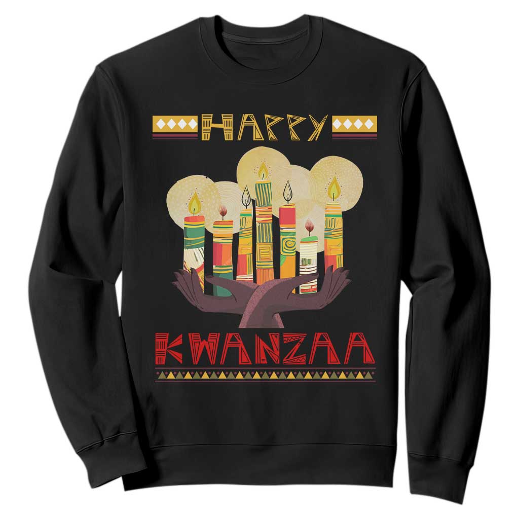 African American Xmas Happy Kwanzaa Sweatshirt