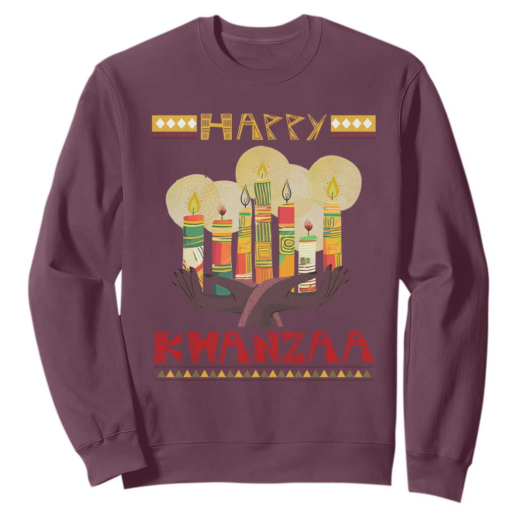 African American Xmas Happy Kwanzaa Sweatshirt
