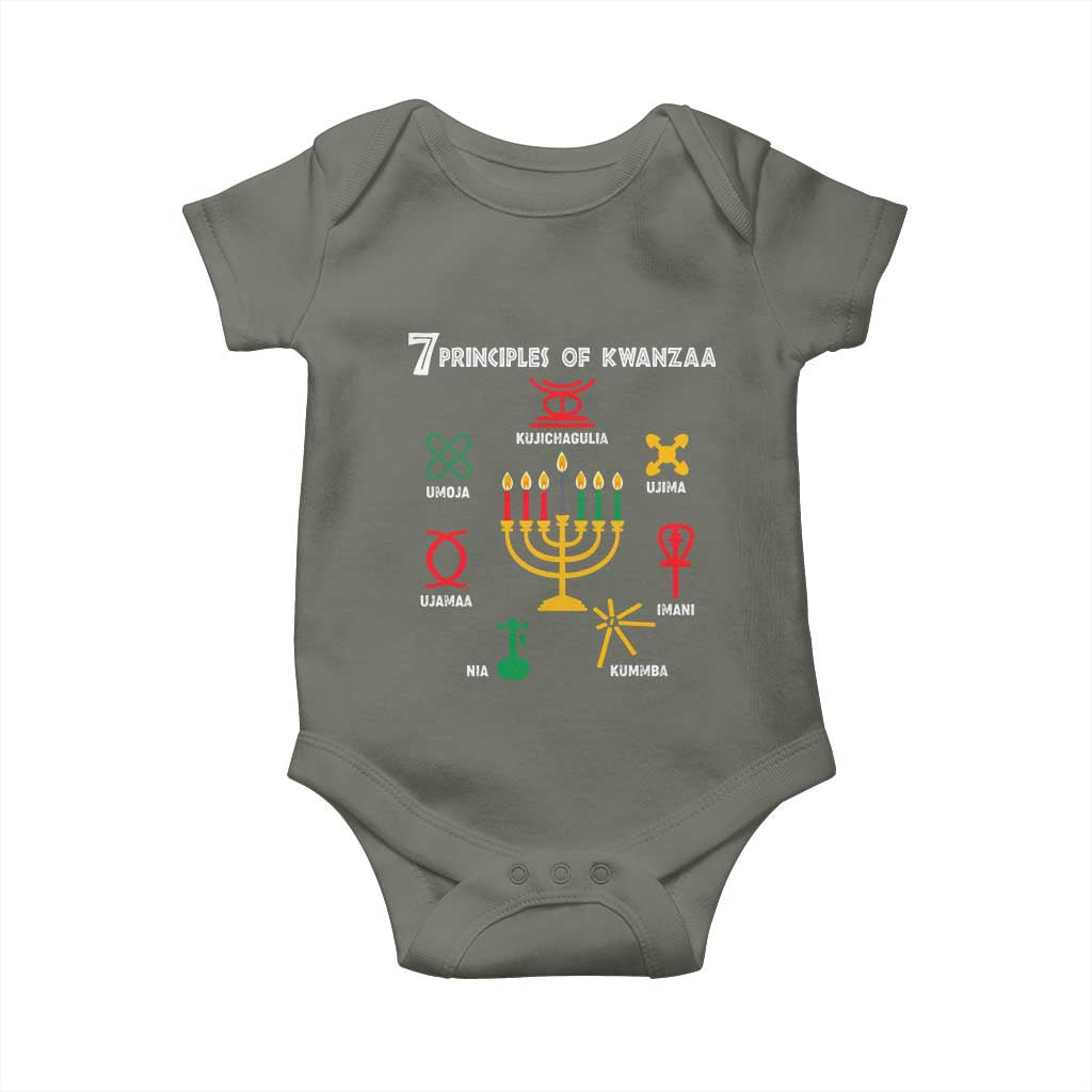 African American Xmas 7 Principles Of Kwanzaa Baby Onesie