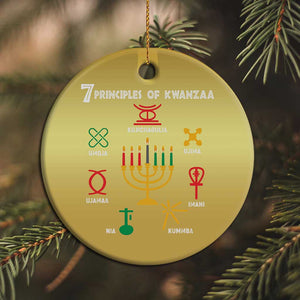 African American Xmas 7 Principles Of Kwanzaa Christmas Ornament