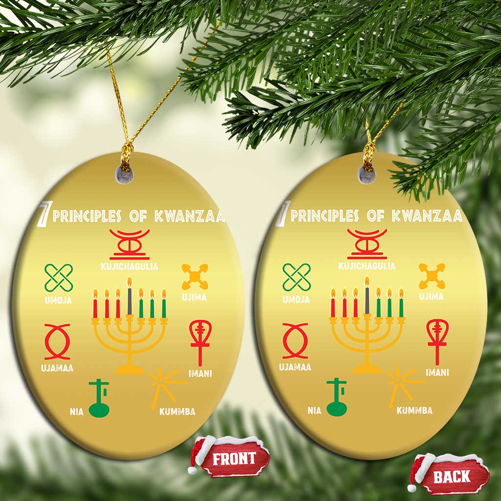 African American Xmas 7 Principles Of Kwanzaa Christmas Ornament