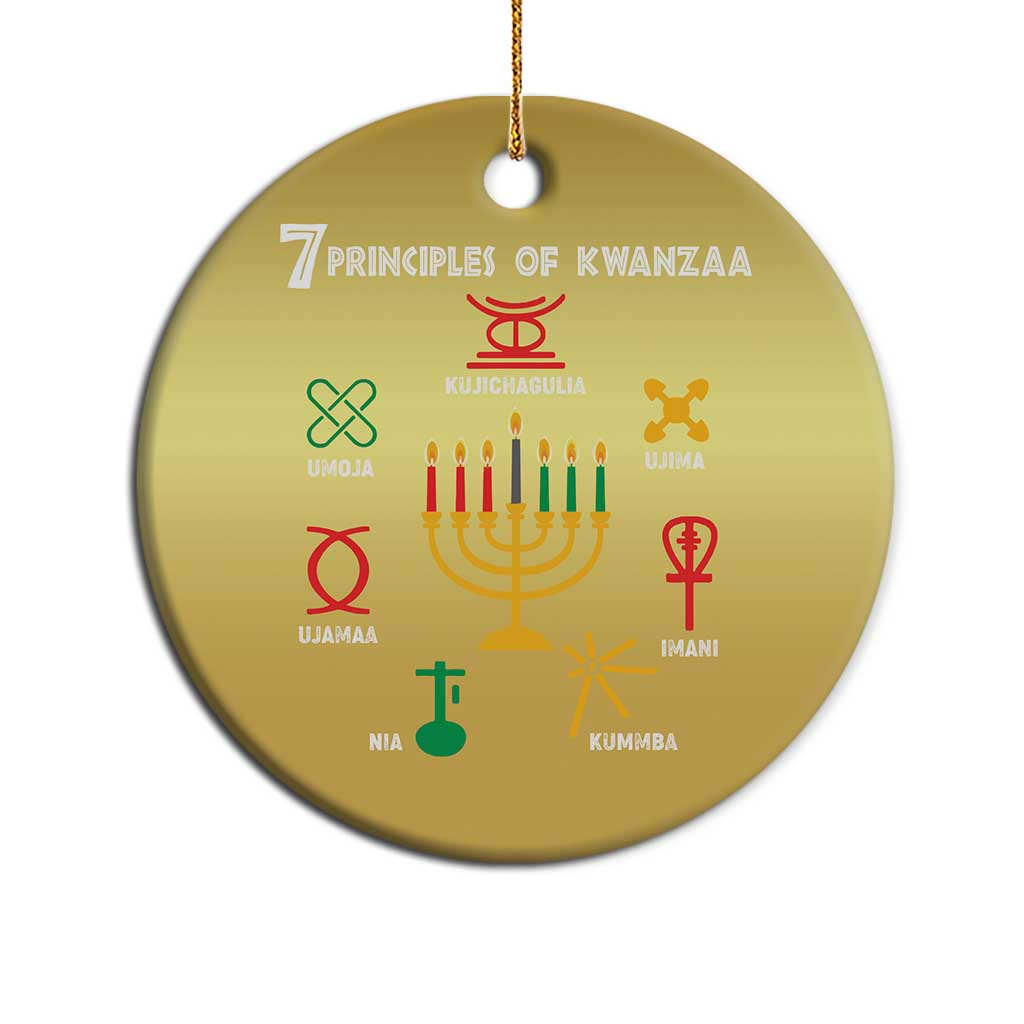 African American Xmas 7 Principles Of Kwanzaa Christmas Ornament