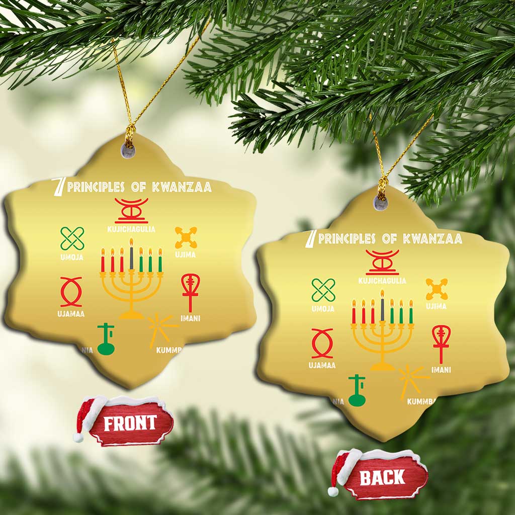 African American Xmas 7 Principles Of Kwanzaa Christmas Ornament