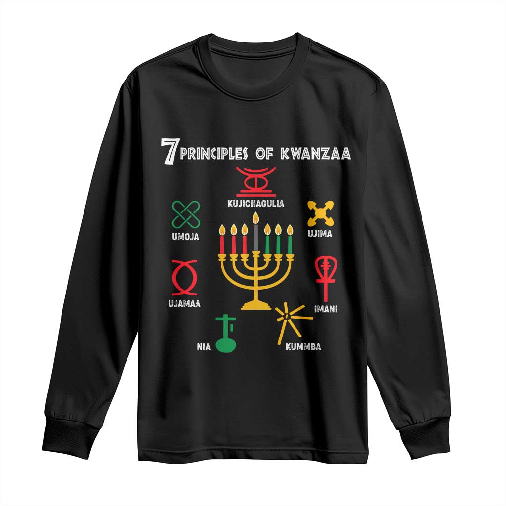 African American Xmas 7 Principles Of Kwanzaa Long Sleeve Shirt