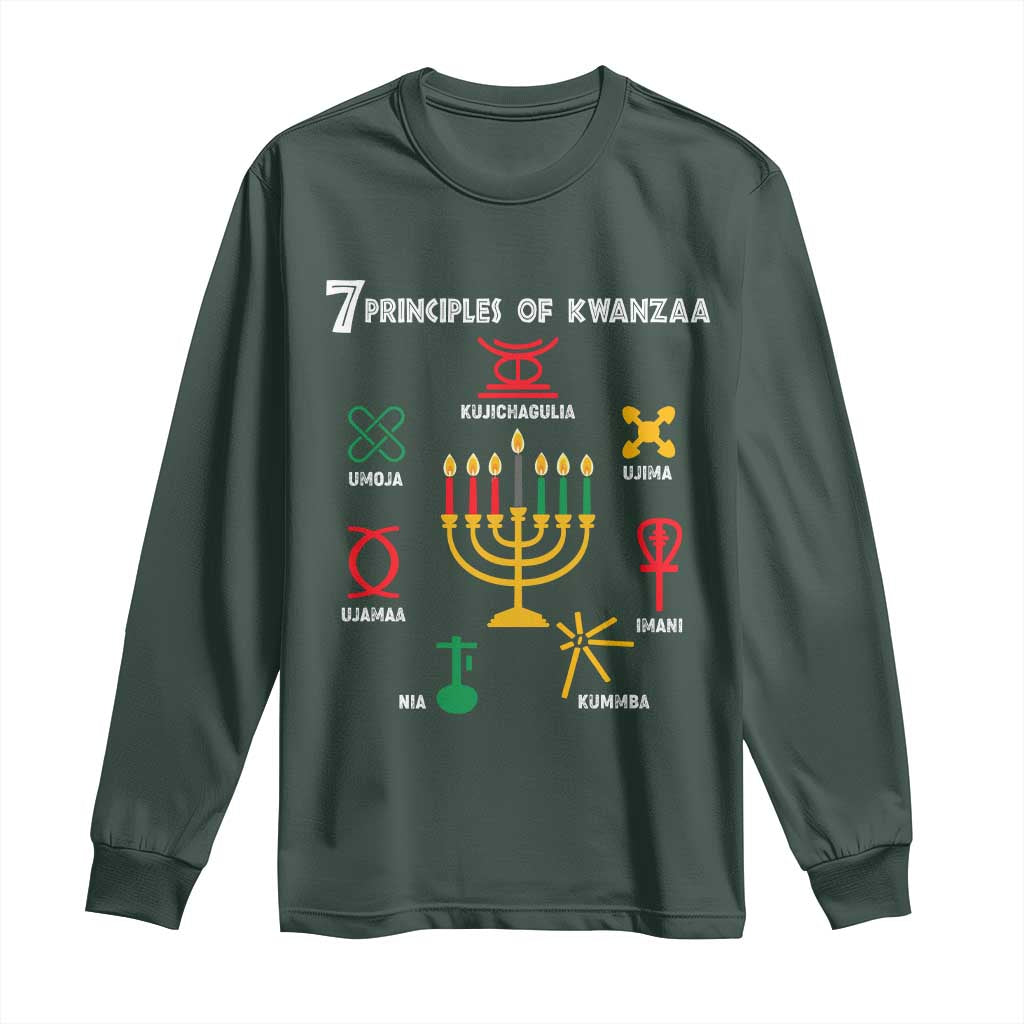 African American Xmas 7 Principles Of Kwanzaa Long Sleeve Shirt