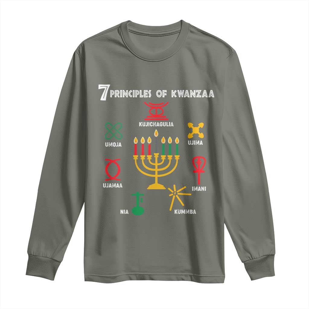 African American Xmas 7 Principles Of Kwanzaa Long Sleeve Shirt